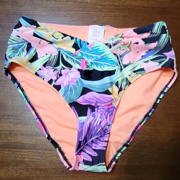 NWT NOBO Floral High Leg Cheeky Bikini Bottom - Picture 1 of 3